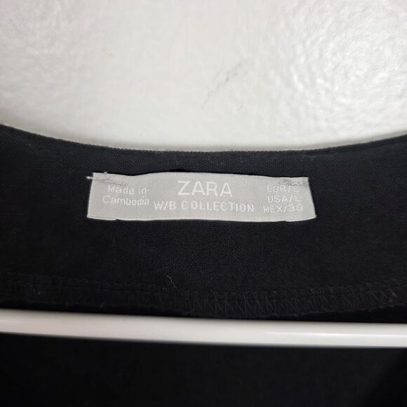 Zara Black Boxy Neutral Minimalist Contemporary Casual Mini Dress Size Large - Picture 3 of 6